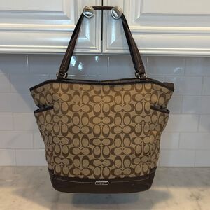 Coach Bag Purse Handbag Park Jacquard Signature Carrie Tote Shoulder Bag